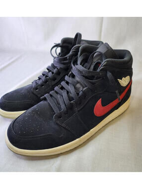 Jordan Air Jordan 1 Mid Multicolor Swoosh Black Red Blue 554724-065 Mid Top